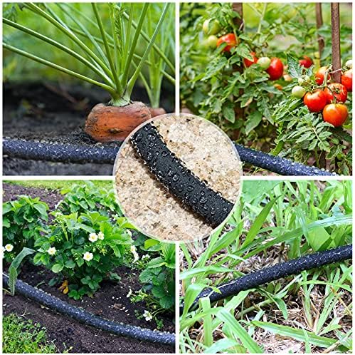 STYDDI Soaker Hose, 1/2" x 75 FT Round Rubber Garden Soaker Hose, Heavy Duty Water Seeper Soaker Hoses for Foundation Watering, Garden Beds, Garden, Lawn and Plants - Image 6