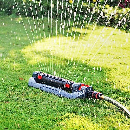 Eden 94094 Turbo Oscillating Sprinkler, Covers Up to 4,000 sq. ft., 18 Precision Nozzles, Adjustable Range and Width, Flow Control, Weighted Base, Quick Connect Starter Set - Image 2