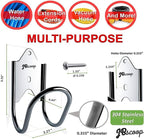 JBscoop Stainless Steel Garden Hose Hanger (Set of 2), for Garden Hose Holder, Rust Free Hose Holder Wall Mount, Heavy Duty Wall Mount Hose Hanger - Image 4