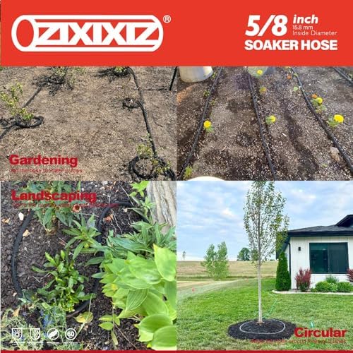 50FT 5/8-Inch Soaker Hose, Flexible with Solid Brass Connector, Leak-Resistant Watering System for Gardens & Vegetable Beds - Image 5
