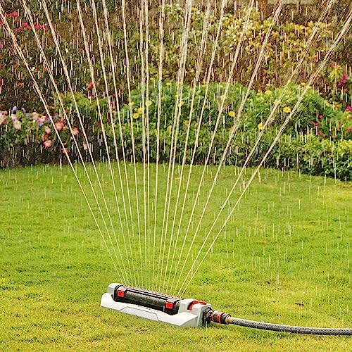 Eden 94095 Heavy Duty Turbo Oscillating Sprinkler, Covers Up to 4,000 sq. ft., 18 Precision Nozzles, Weighted Aluminum Base, Adjustable Range, Flow Control, Width Adjustment Tabs, Quick Connect Bundle - Image 5