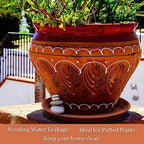 Eccliy 6 Pack Plastic Plant Saucer, Round, 23 Inch, Terracotta - Image 6