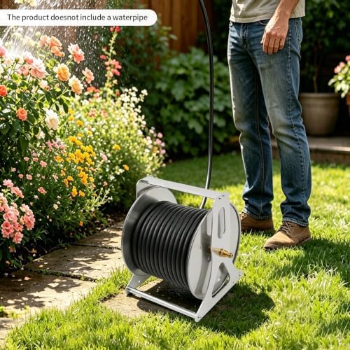 Stainless Steel Hose Reel holds 1/2 164ft Round Water Pipe for Garden - Image 6