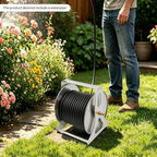Stainless Steel Hose Reel holds 1/2 164ft Round Water Pipe for Garden - Image 6