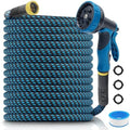 garden hose 100 FT, non-extendable and ultra-lightweight, equipped with 10-function nozzle. Kink-free, sturdy, flexible, and wear-resistant, suitable for use in yards, lawns, outdoors (100 FT) by Unknown