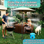 Standing Misters for Outside Patio, 5.3 FT Adjustable Height Misting System with Rechargeable Water Pump & Portable Bucket, No Faucet Needed, Outdoor Cooling Mister for Patio, Backyard, Porch & Lawn - Image 5