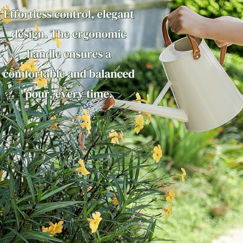 Metal Watering Can with Removable Spout, 1.5 Gallon Large Watering Cans for Plants, Galvanized Steel Gardening Water Can for Indoor & Outdoor Use, Watering Pot with Ergonomic Movable Handle(White) - Image 5