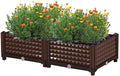 YSUEFIJO Raised Garden Bed Planter, Elevated Plastic Raised Garden Bed Planter Box, Planting Raised Container with Water Design & Drainage Holes, for Flower Vegetable Herbs by WELCOMETOYSUEFIJO