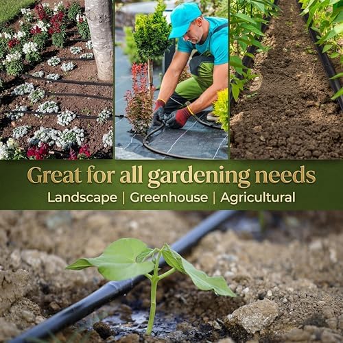 100 ft 1/4'' Drip Irrigation Tubing with 6" Emitter Spacing Black - Image 5