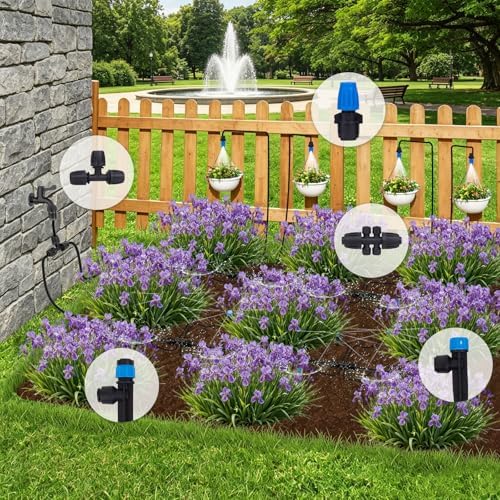 240FT Drip Irrigation System Kits, Quick-Connect Garden Watering System for Raised Bed, Potted Plants, Lawn, Greenhouse with 1/2 inch Hose 1/4 inch Tubing and Accessories - Image 2