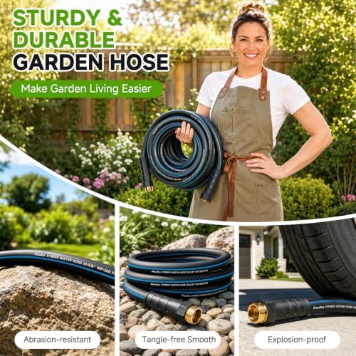 100FT 5/8" Heavy Duty Garden Hose, NON-EXPANDABLE Flexible Water Hose, No Kink - Image 6