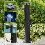 Outdoor Solar Water Column Light - Frost-Free Faucet Hose Stand, Freestanding Spigot, Decorative Garden Tap Fixture for Enhanced Curb Appeal & Night Lighting by Unknown