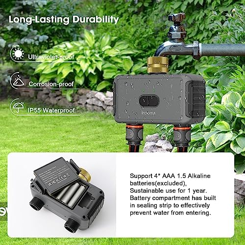 WiFi Hose Timer with Brass Inlet, 2-Zone Sprinkler Timer for Irrigation - Image 6
