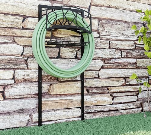 Freestanding Garden Hose Organizer with Black Powder-Coated Finish - Heavy-Duty Detachable Hose Stand Holds 150FT Hose, Includes Storage Basket & Assembly Tools for Outdoor Use - Image 7