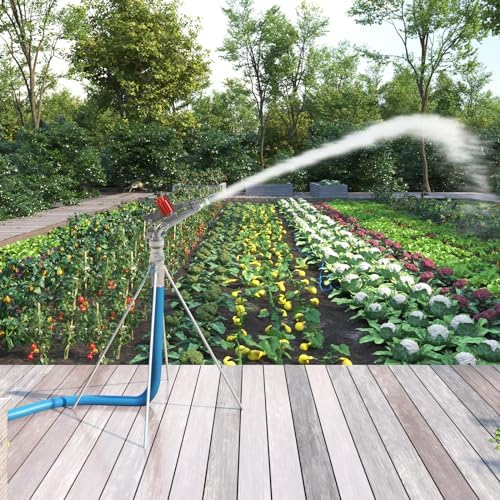 2'' Agriculture Irrigation Spray Gun Sprinkler Large-Area Irrigation Spray Gun Garden Farm Watering Sprinkler 360° Adjustable Watering for Farms, Orchards, Tea Gardens, Forestry - Image 2