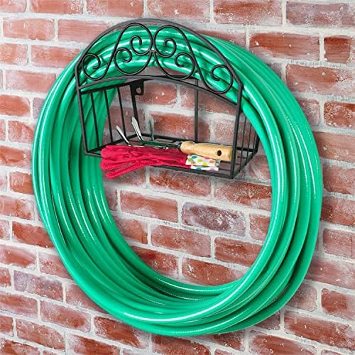 Liberty Garden Products 241 Decorative Black Garden Hose Butler with Shelf, Holds 125-Feet 14 x 6.7 x 11.5 - Image 4