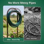 Heavy Duty Garden Hose Holder Stand with Basket, Freestanding Outdoor Organizer - Image 5