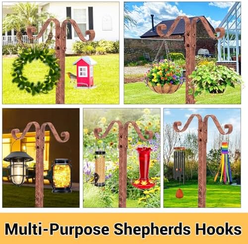 Garden Hose Holder, Vintage Hose Reel Stand with Shepherd Hook - Image 2
