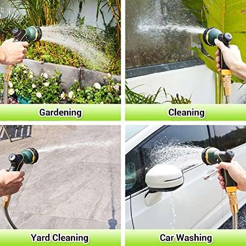 Garden Hose Metal 50FT – Heavy Duty 304 Stainless Steel Water Hose with 8-Pattern Nozzle, Lightweight, Flexible, Puncture Proof, Kink-Free, High Pressure, Solid Metal Fittings for Yard, Outdoors, RV - Image 4