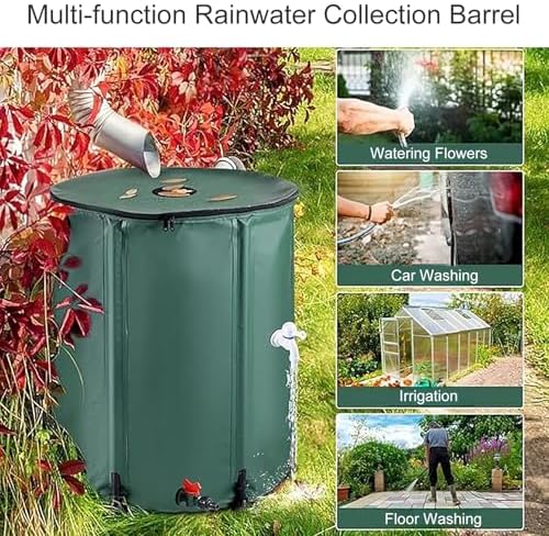 Collapsible Rain Barrel Kit - Green Water Catcher with Spigot & Lid, 60x70cm (24x28in) - Portable Water Storage Solution for Garden & Eco-Friendly Water Collection - Image 7