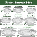 50 Packs 12 Inches Large Clear Plant Saucers for Indoor Outdoor Use Heavy Duty Plastic Plant Trays for Planter Bulk Flower Pot Drip Trays to Catch Water, 4 to 20 Inch - Image 3
