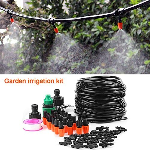 49.2ft Greenhouse Micro Drip Irrigation Kit Automatic Watering System Plant Garden Watering System with Quick Connector, 19 Tee Joints, 20 Nozzles - Image 5