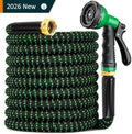 Garden Hose 100 ft, 2026 No Kink Expandable Water Hose 100ft with 10 Function Nozzle, Solid Metal Fittings, Durable Outer Fabric, Lightweight, Flexible, Leak-proof, Stretchy for Watering, Car Washing by Sotinay