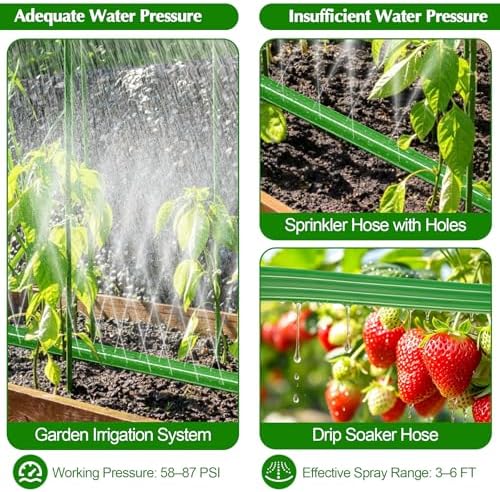 Sprinkler Hose with Holes, 50FT (25FT x 2) Heavy Duty Flat Soaker Hoses - Image 5