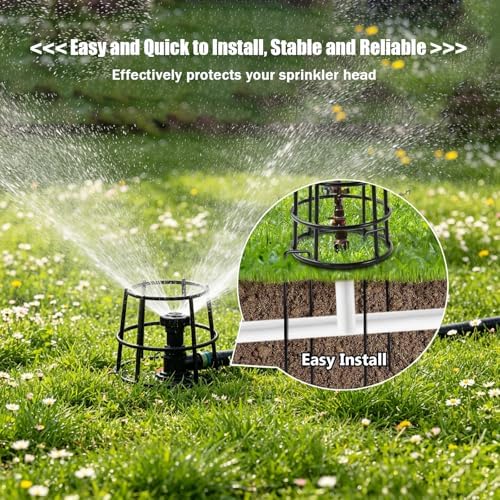 10 Set Lawn Sprinkler Head Protector,Black Metal Lawn Sprinkler Guard - Image 4
