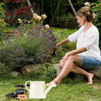 Metal Watering Can for Indoor 1L Garden Sprinkling with Ergonomic Handle Outdoor Care Tool (White, One Size) - Image 2