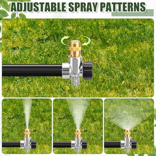 Tioncy 4 Pack Metal Lawn Sprinklers with Adjustable Brass Nozzle, Silver - Image 3