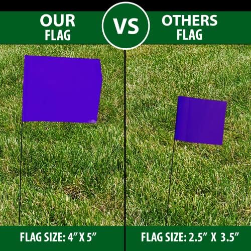 Purple Marking Flags 1000 Pack - 4x5x15 Inch Purple Flags for Outside - Markers For Lawn, Irrigation, Landscaping, Survey & Sprinkler Head Marking - Image 5