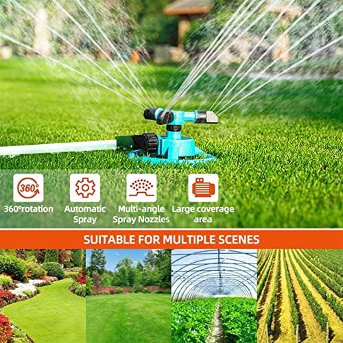 Lawn Garden Sprinkler Automatic Garden Watering Lawn Sprinklers 360 Rotating Degree Grass Plants Irrigation System with Nozzle for Home Yard(Blue) - Image 7