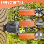 Garden Wall Mounted Retractable Hose Reel Cover, 450D Oxford Polyester Coated Tarp, 100% Waterproof Sunscreen Hose Reel Cover, for:Giraffe tools,Ayleid,Gardena and More.grey,24"L x18"Wx24H" - Image 6