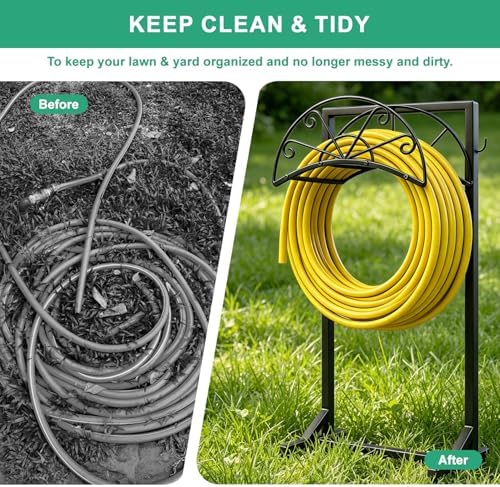 Garden Hose Holder for Outside,Heavy-Duty Metal Hose Hanger Rack - Image 5