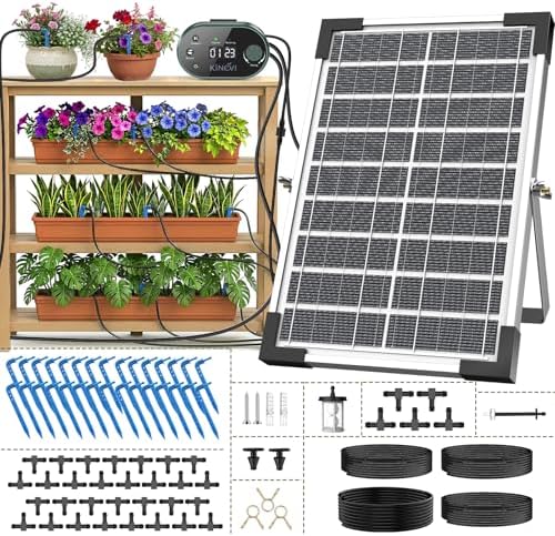 Solar Drip Irrigation System, Auto Plant Waterer for 30 Pots by KINEVI