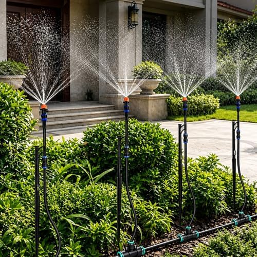 99 Ft Flexible Watering Irrigation System Hose Kit, Adjustable Sprinkler, Perfect for Garden, Lawn, Flower Bed, Easy Setup, Efficient Watering Solution by Unknown