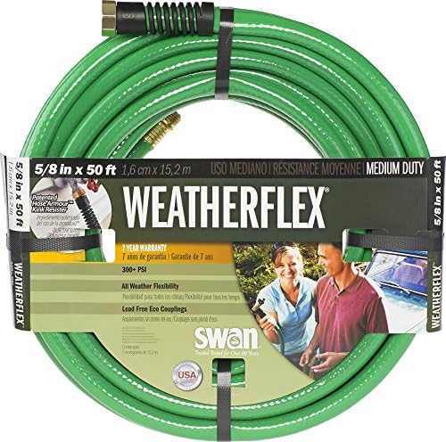 Swan Products SNWF58050 Weatherflex Medium Duty All Temperature Use Garden Hose 50 ft, 5/8" diameter by Swan