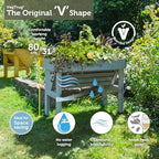 VegTrug Wall Hugger, Grey Wash, Small 1m - Cedar Wood Raised Garden Bed - Outdoor Space-Saving Vegetable and Herb Planter Box for Balcony, Patio, Courtyard Gardening - Image 3