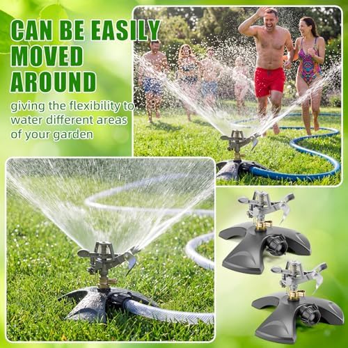 Reallnaive 3 Pcs Pulsating Sprinklers for Yard ABS Weighted Base - Image 2