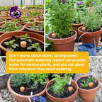 3pcs Ollas 10×3.5×3.5inch Terracotta Watering Pots Self Watering Planter Watering System 30.5oz Plant Watering Globes Clay Watering Pot with lid Terra Cotta Clay Irrigation Globes - Image 3