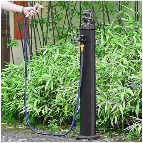 Floor Mounted Faucet Outdoor Water Pipe Vertical Fountain Irrigation Column,304 Stainless Steel Vertical Garden Water Column with Lockable Copper Faucet, 76cm Outdoor Water Pipe for Courtyar by Unknown