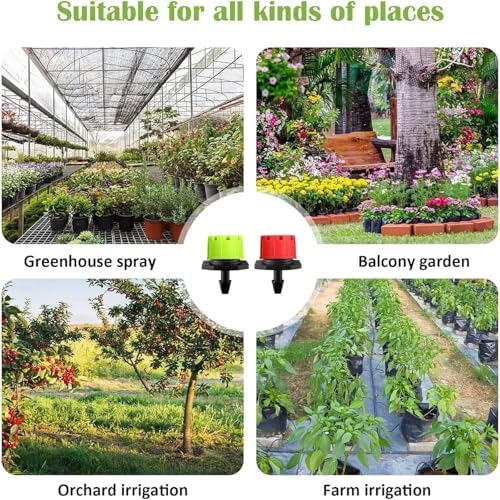 Drip Irrigation Emitters 400PCS Drip Irrigation System Plant Watering Set Watering Kits Adjustable Drippers Irrigation(Red-400PCS) - Image 5