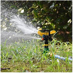 Garden Impact Sprinkler Double Outlet 360 Degree Rotating Nozzle with Stand - Image 2