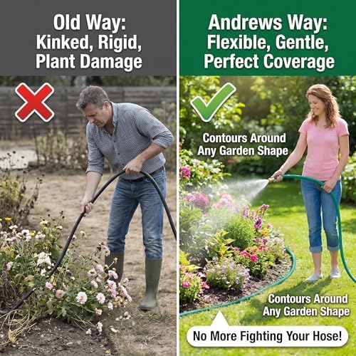 Andrews 1 in. D x 100 ft L Sprinkler Soaker Hose – Garden Hose for Lawn and Beds – Water 100ft for Yard Care – 100 Ft Garden Manguera Para Jardin – Pack of 3 - Image 2