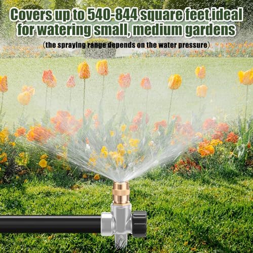 Tioncy 4 Pack Metal Lawn Sprinklers with Adjustable Brass Nozzle, Grey - Image 6