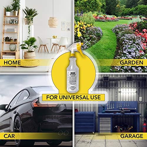HARRIS Professional Spray Bottle 32oz (9-Pack), All-Purpose for Cleaning and Plants with Clear Finish, Pressurized Sprayer, Adjustable Nozzle and Measurements - Image 3