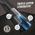 Hydrosteel PRO 50 Ft Heavy Duty Metal Garden Hose with Brass Nozzle - Image 2