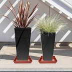 LWALRS 2 Pack Square Plant Saucer 20 22 Inch, Extra Large Plant Saucers, Heavy Plastic Water Tray Tor Plants, Planters for Indoors and Outdoors Plants, Deep Plant Trays for Pots (20 inch, Terracotta) - Image 6