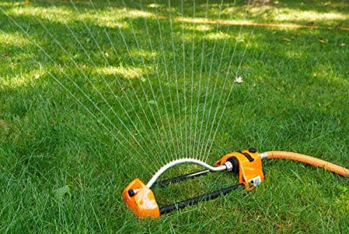 Dramm 10-15001 18" Red Premium Metal Oscillating Sprinkler With Brass Nozzle Jets - Image 2